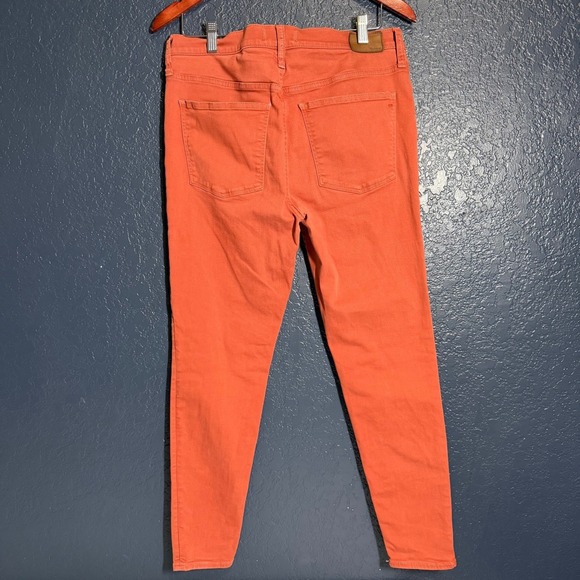 Madewell 9" Mid-Rise Skinny Jeans 30 Orange Button Fly Denim - Picture 2 of 6